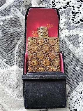 RARE Schiaparelli SHOCKING Perfume Bottle Special Edition 1951 Christmas French Perfume Bottle With Leather Case Collectible Perfume Bottles