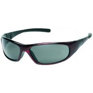 Red Frame - Gray Lens - Rubber Tips Safety Glasses