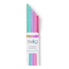 Reusable Straw Set  Cloud Nine Glitter S191 ts cdgl