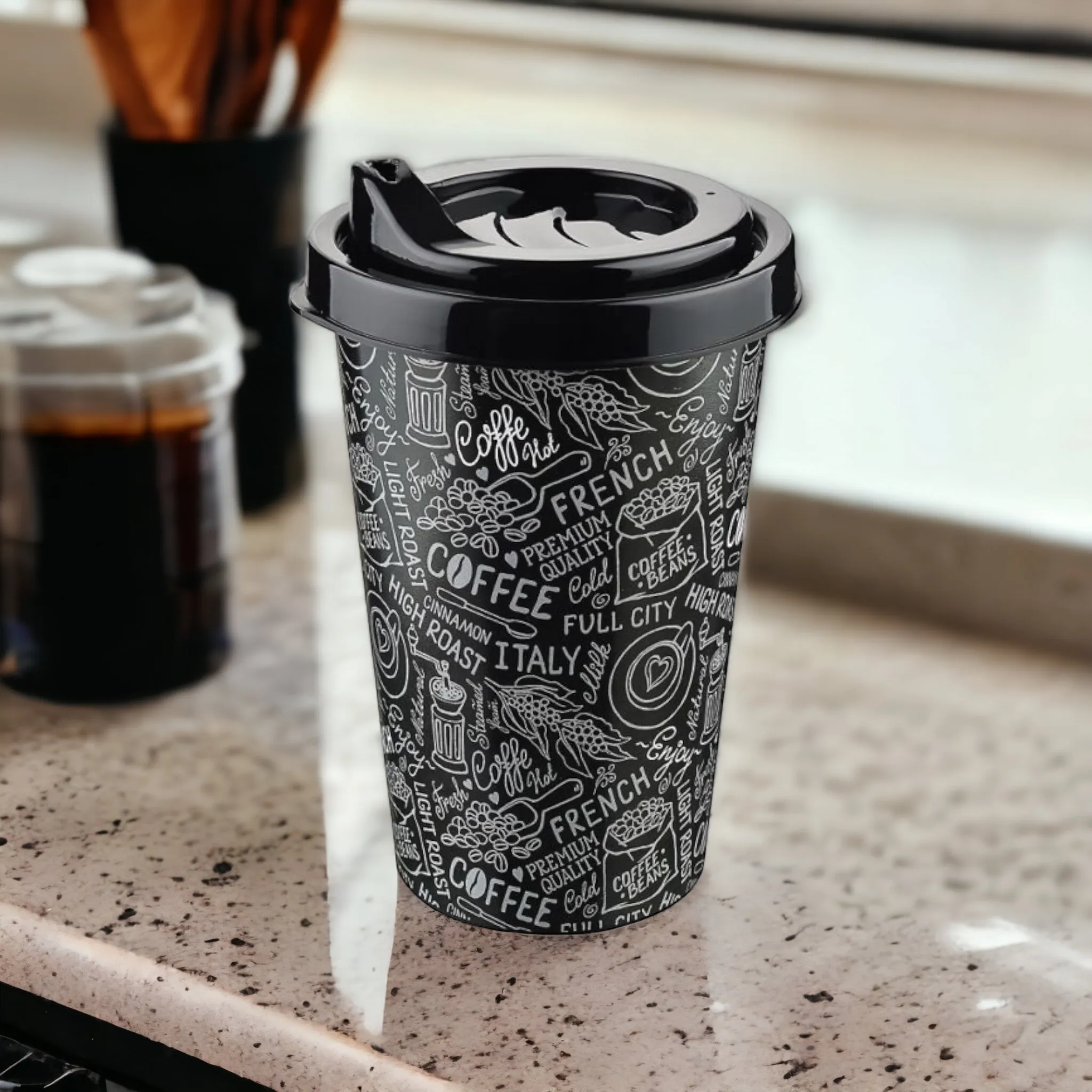 Reusable Takeaway Design Coffee Cup 400ml with Sip Lid  Nu Ware