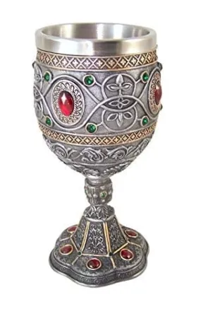 Rhinestone Jeweled Holy Grail Chalice, 6 1/2 Inch