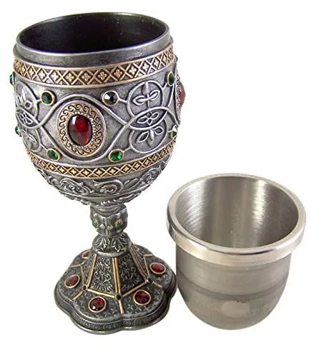 Rhinestone Jeweled Holy Grail Chalice, 6 1/2 Inch