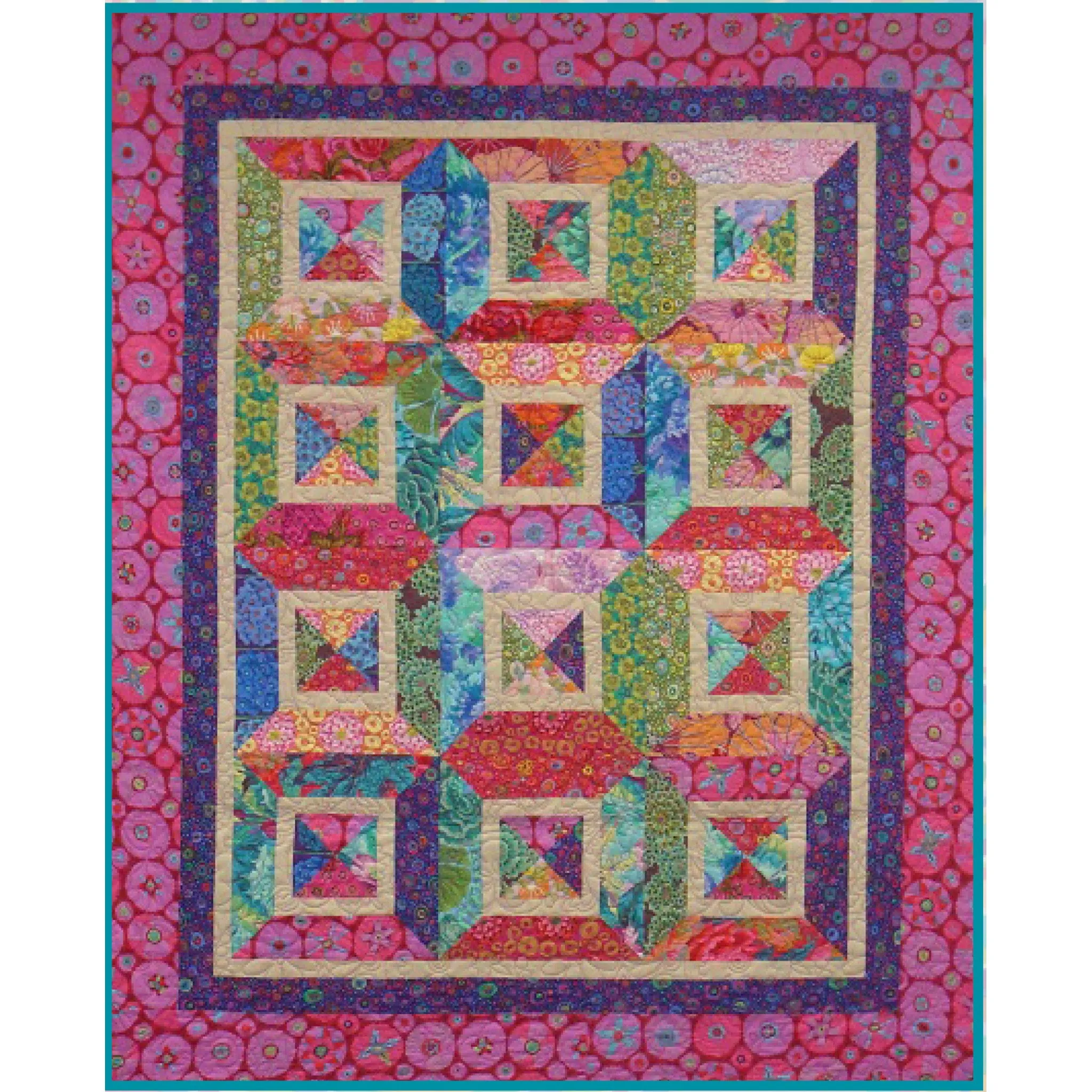 Ring Around the Rosies Quilt NJD-105e - Downloadable Pattern