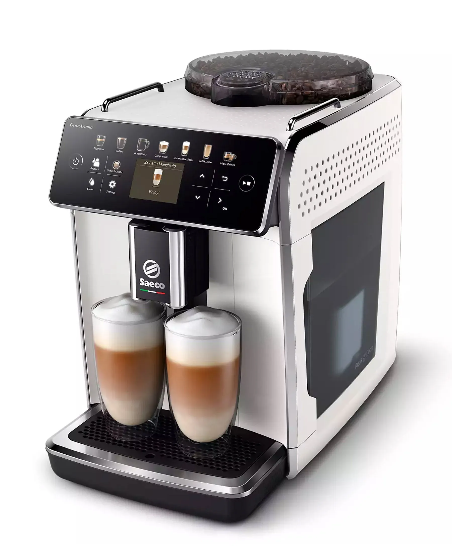 Saeco Coffee Gran Aroma Fully Automatic Espresso Machine - White