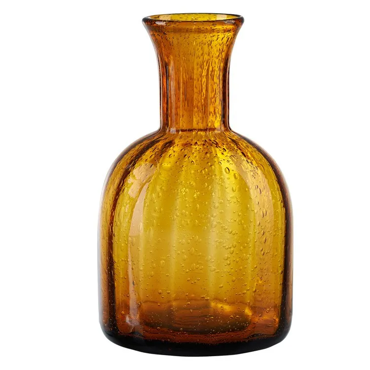 Savannah Bubble Glass Carafe - Amber