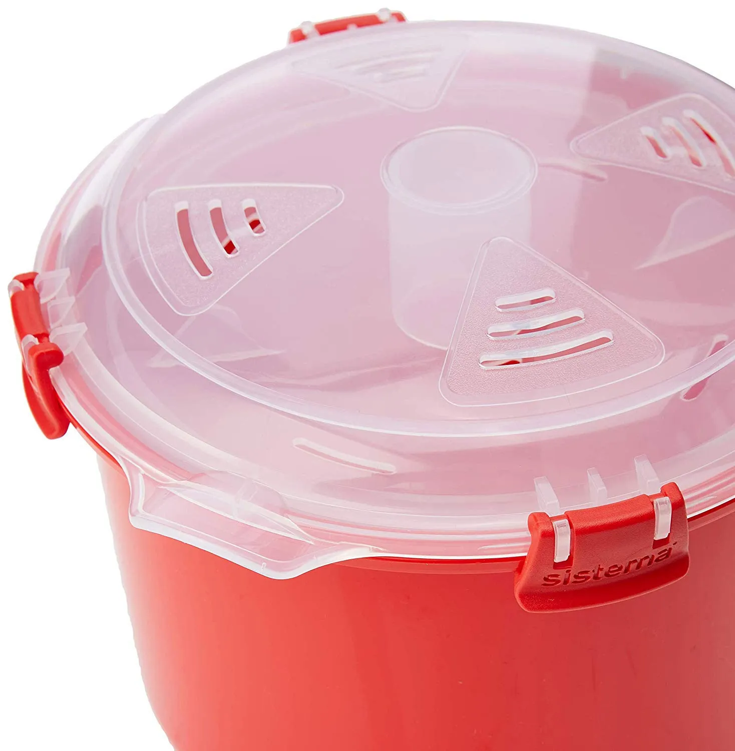 Sistema Microwave Collection Rice Steamer Cooker, Red, 2.6 Liters or 11 Cups