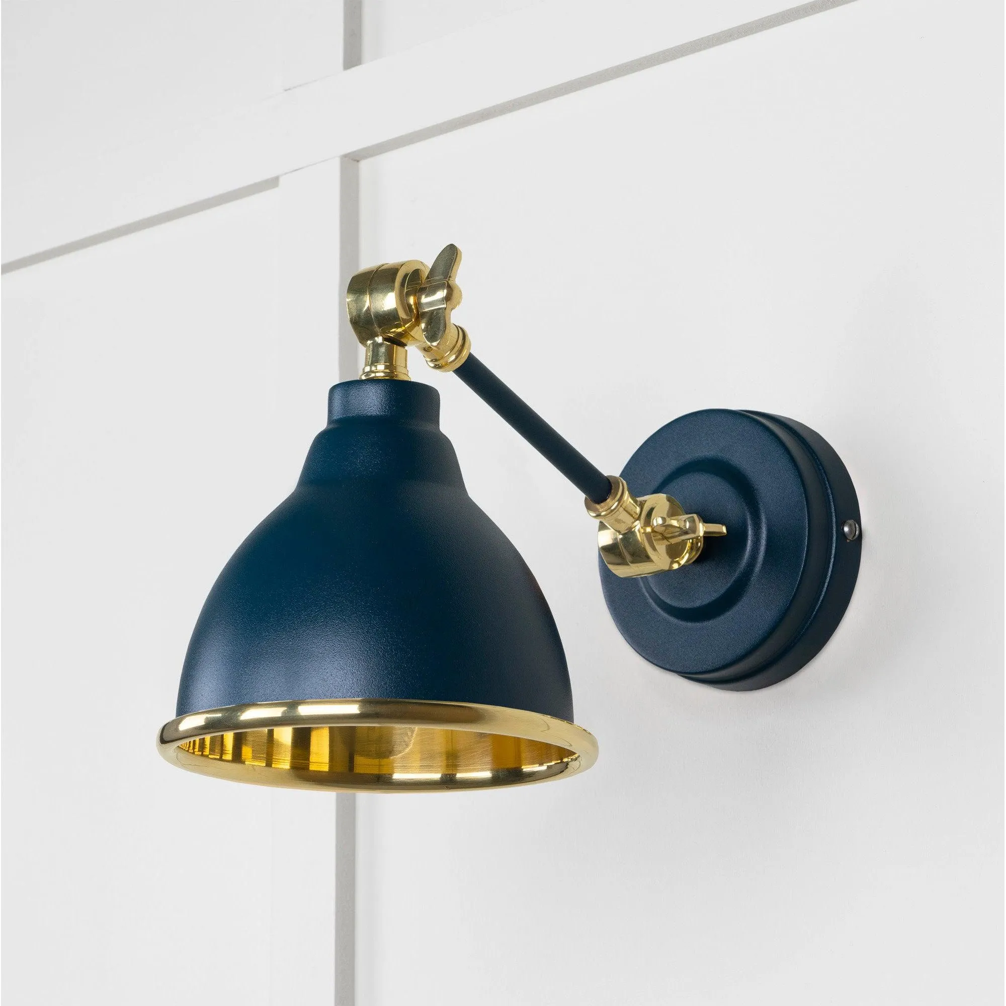 Smooth Brass Brindley Wall Light in Dusk | From The Anvil