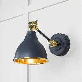 Smooth Brass Brindley Wall Light in Slate | From The Anvil