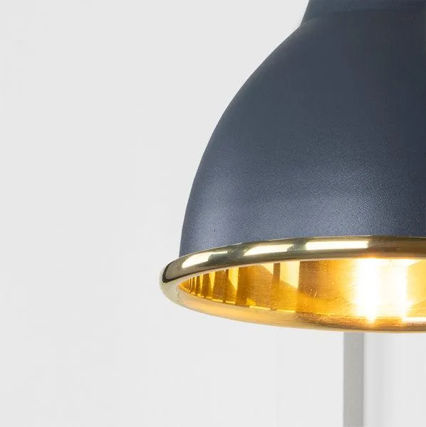 Smooth Brass Brindley Wall Light in Slate | From The Anvil