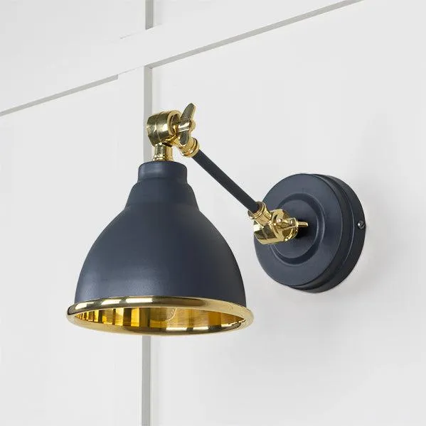 Smooth Brass Brindley Wall Light in Slate | From The Anvil