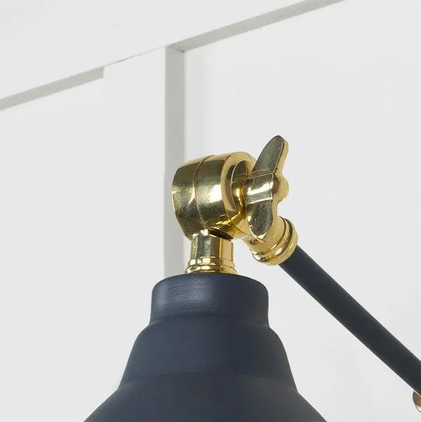 Smooth Brass Brindley Wall Light in Slate | From The Anvil