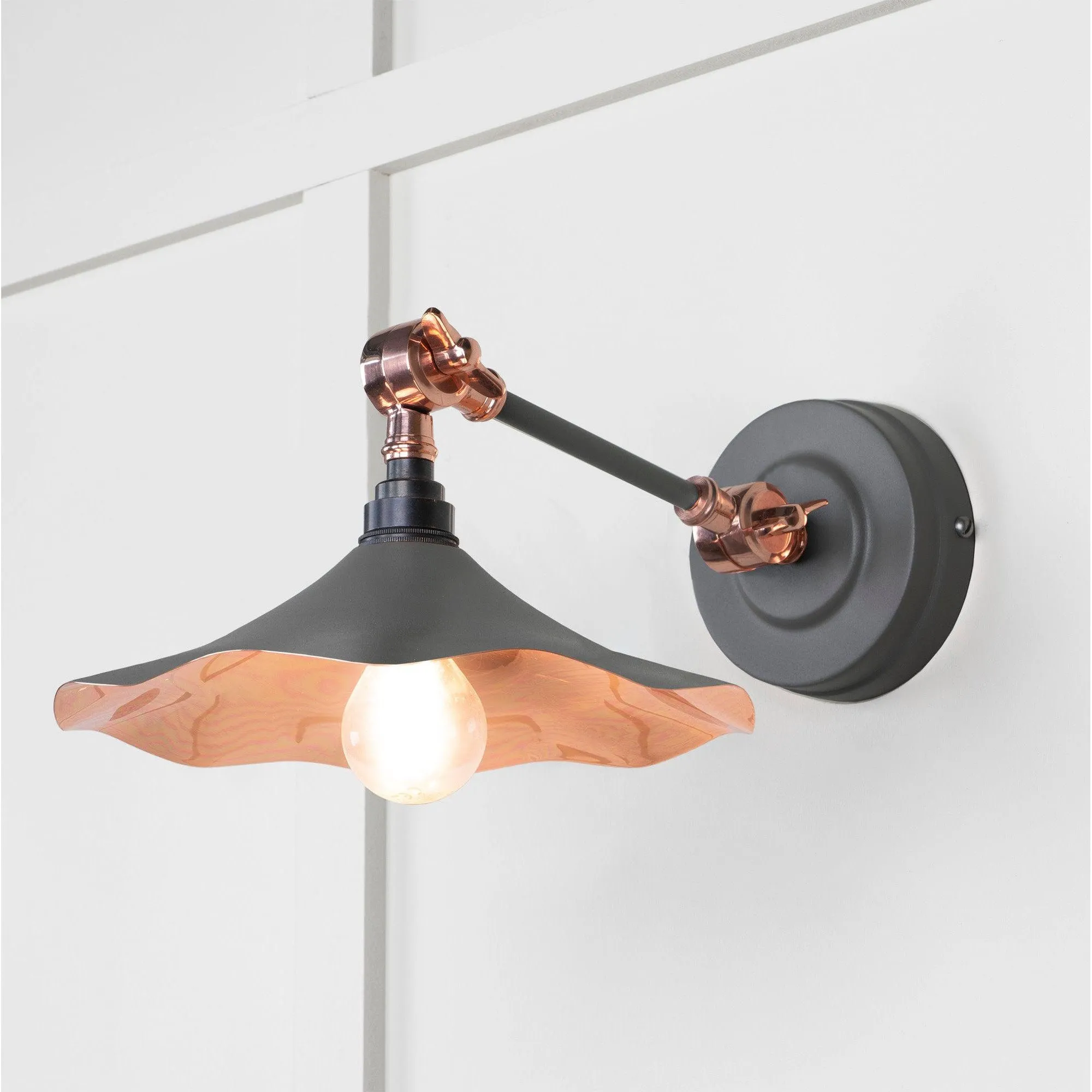 Smooth Copper Flora Wall Light in Bluff | From The Anvil