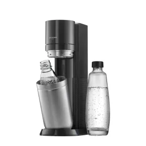 SodaStream - (3-piece set) Duo Starter Kit sparkling water maker incl. glass / plastic bottle (1016802490) - Titanium