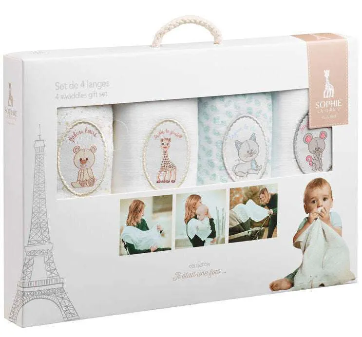 Sophie la girafe set of 4 swaddle set