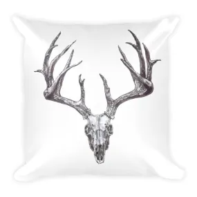 Stag Skull Black Ink Cushion by Robert Bowen