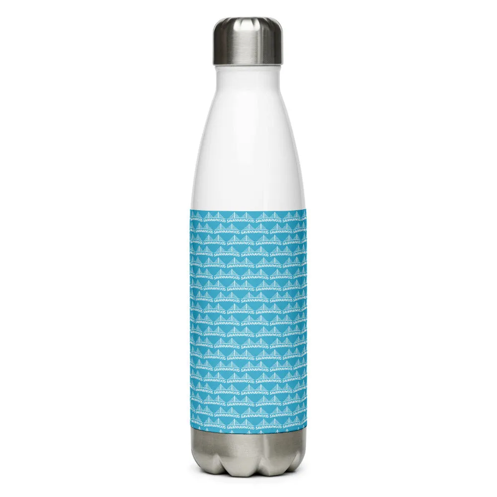 Stainless Steel Water Bottle Blue and White