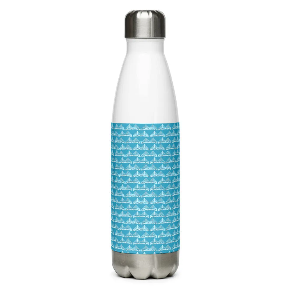 Stainless Steel Water Bottle Blue and White