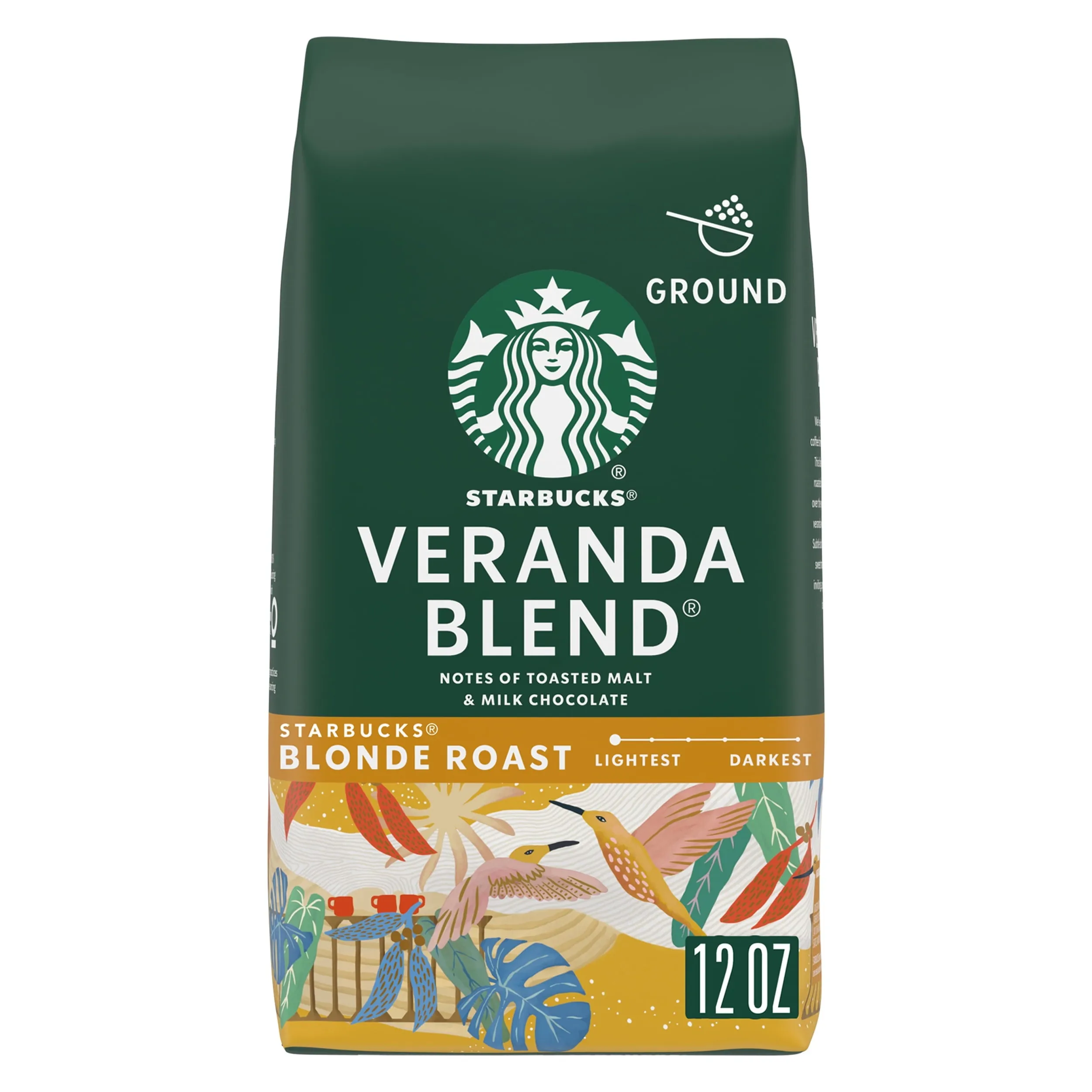 Starbucks Veranda Blend, Starbucks Blonde Roast Ground Coffee, 100% Arabica, 12 oz