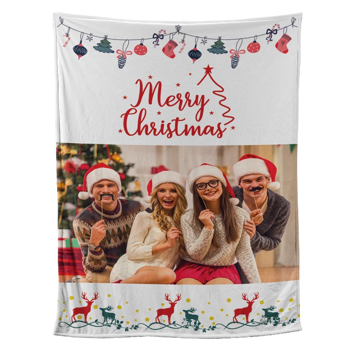 Teesdily | Christmas Keepsake Customize Blankets With Photos Christmas Throw Blanket For Kid Adults Merry Christmas Customizable Blanket Gifts