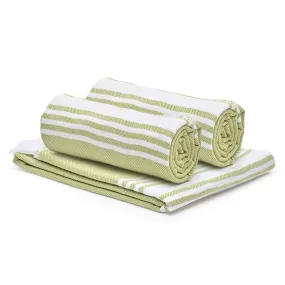 The Better Home 100% Cotton Turkish Bath Towel | Quick Drying Cotton Towel | Light Weight, Soft & Absorbent Turkish Towel (Pack of 3, Green)