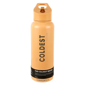 The Coldest Sports Water Bottle 40 oz Straw Lid Stainless Steel Sahara Peach