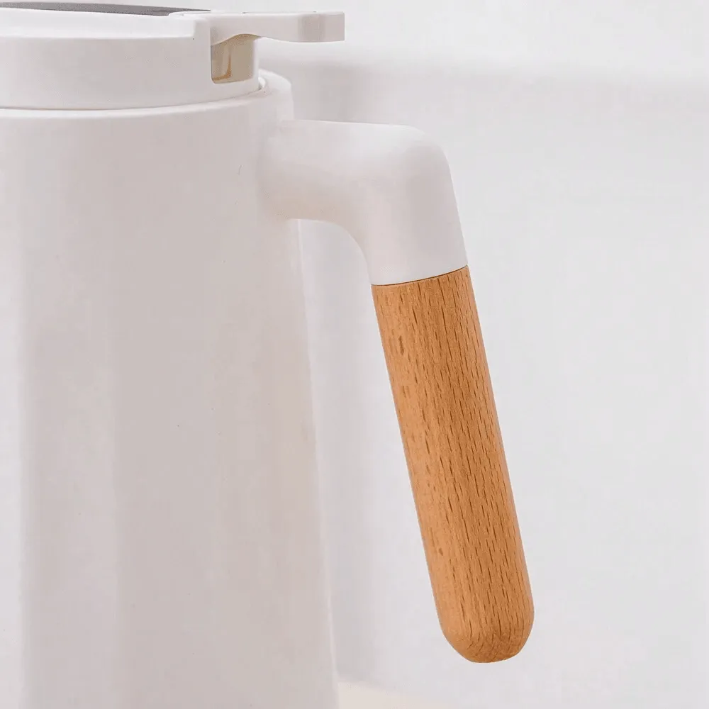 Thermos Insulation Vacuum Flask With Wooden Handle 1 Ltr - 8010