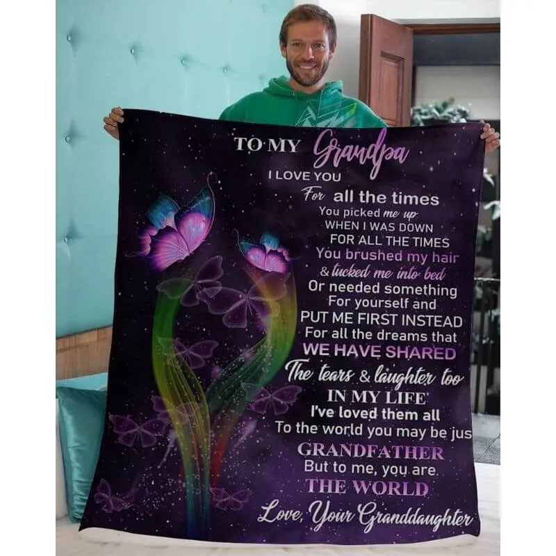 To My Grandpa - From Granddaughter - A319 - Premium Blanket