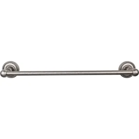 Top Knobs ED6APF Edwardian Bath Towel Bar 18 In. Single - Rope Backplate Antique Pewter