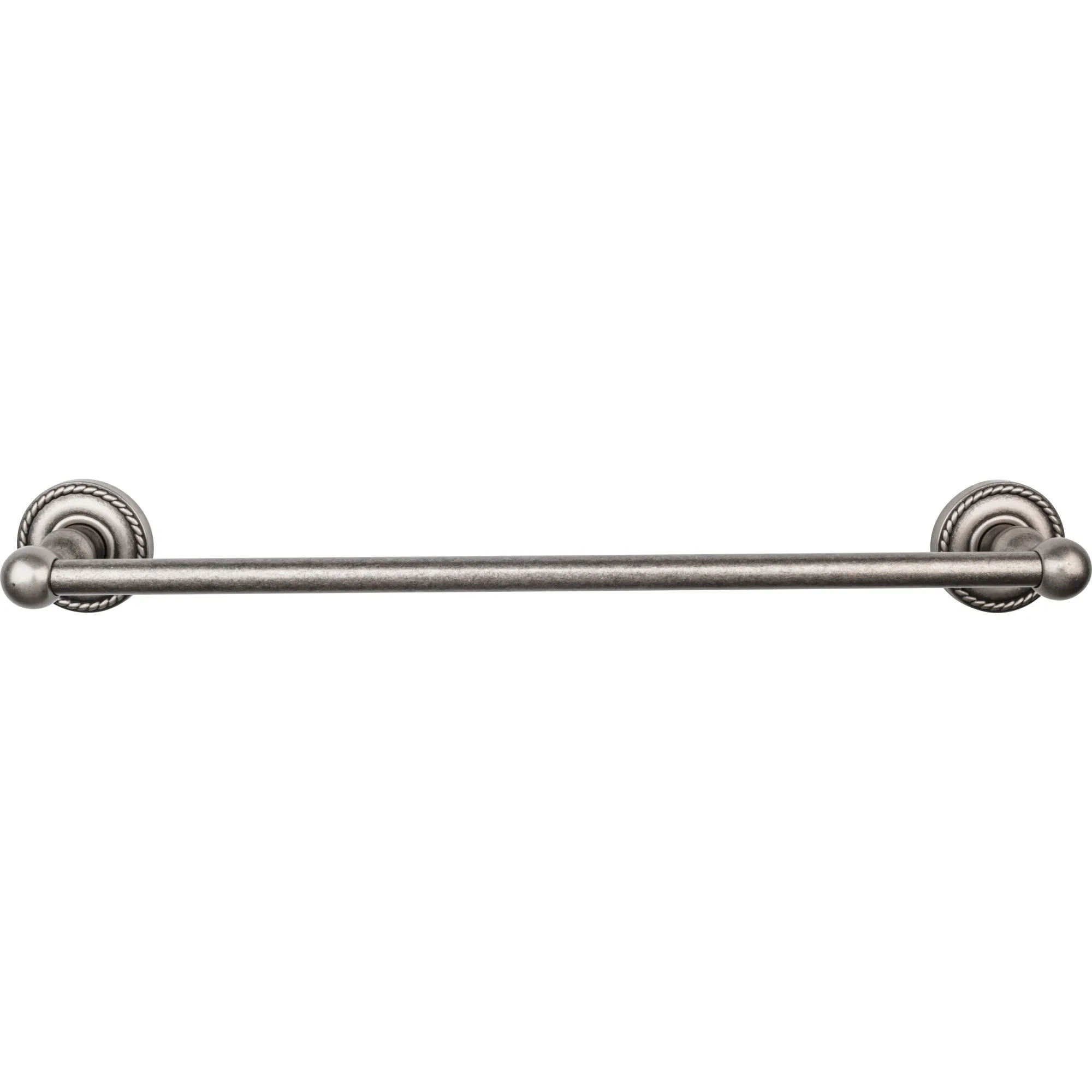 Top Knobs ED6APF Edwardian Bath Towel Bar 18 In. Single - Rope Backplate Antique Pewter