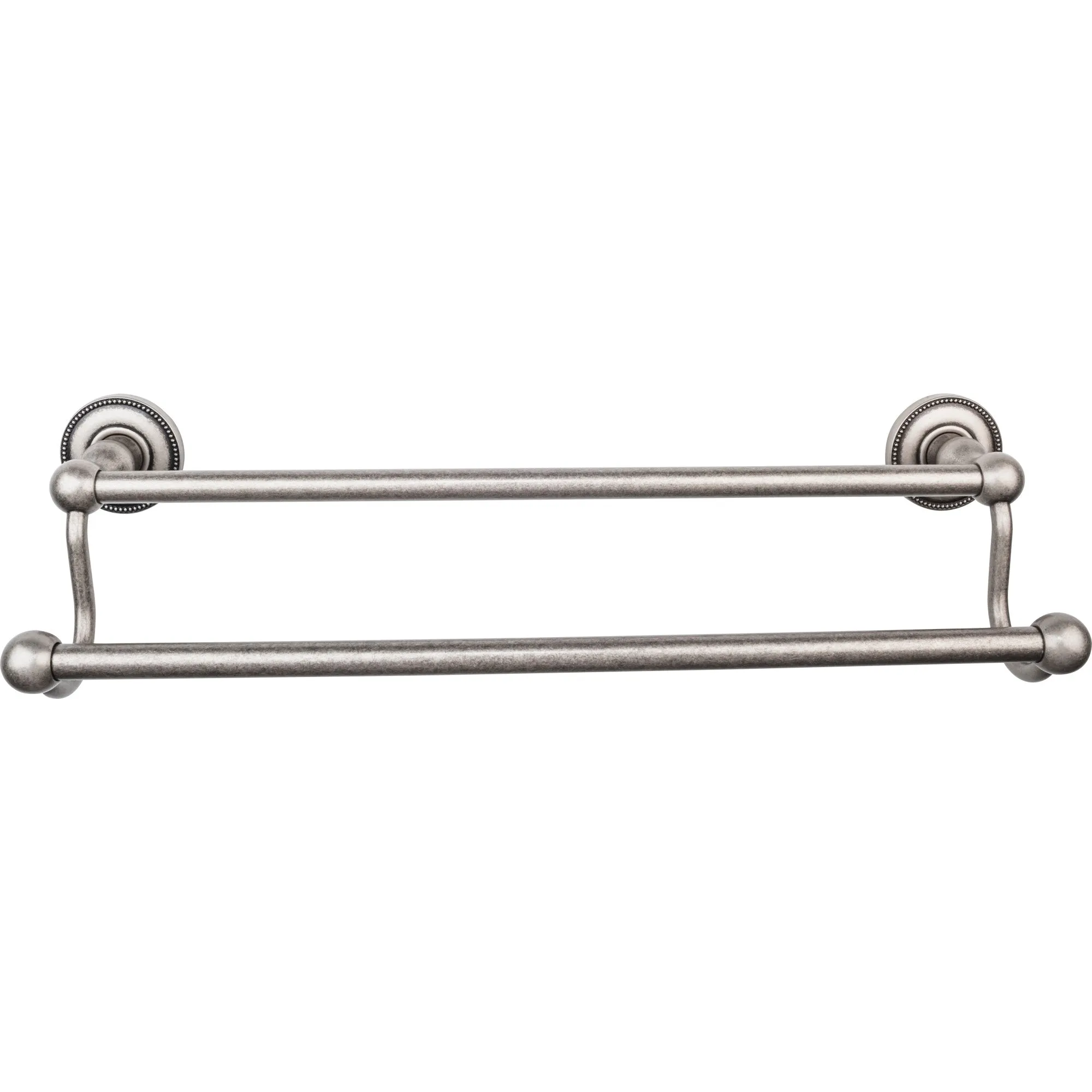 Top Knobs ED7APA Edwardian Bath Towel Bar 18 In. Double - Beaded Bplate Antique Pewter