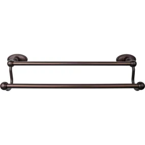 Top Knobs ED7ORBC Edwardian Bath Towel Bar 18 In. Double - Oval Backplate Oil Rubbed Bronze