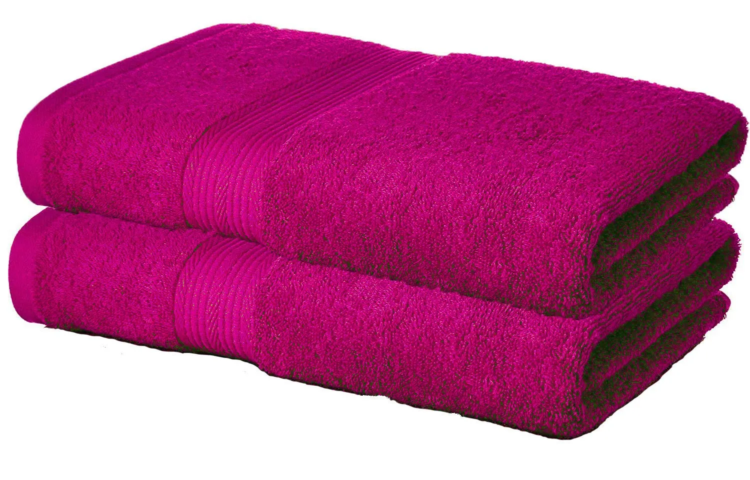 TRIBECCA 100% Cotton 2 Piece 500 GSM Large Cotton Bath Towel Set :: 140 x 70 cm (Crimson Crimson)