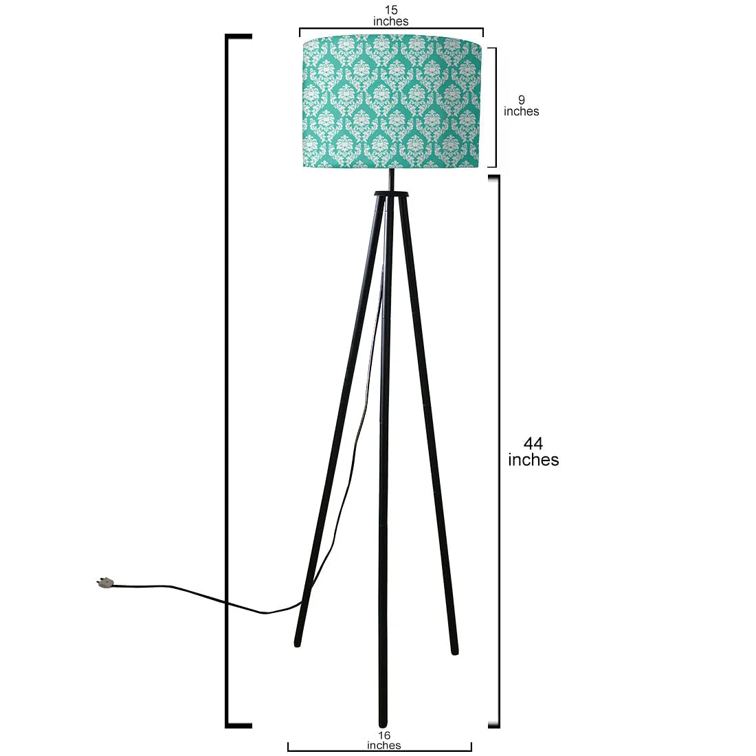 Tripod Floor Lamp Standing Light for Living Rooms - Damask