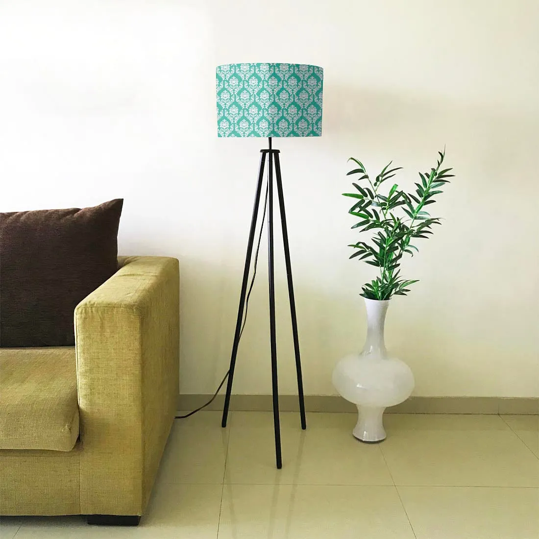 Tripod Floor Lamp Standing Light for Living Rooms - Damask