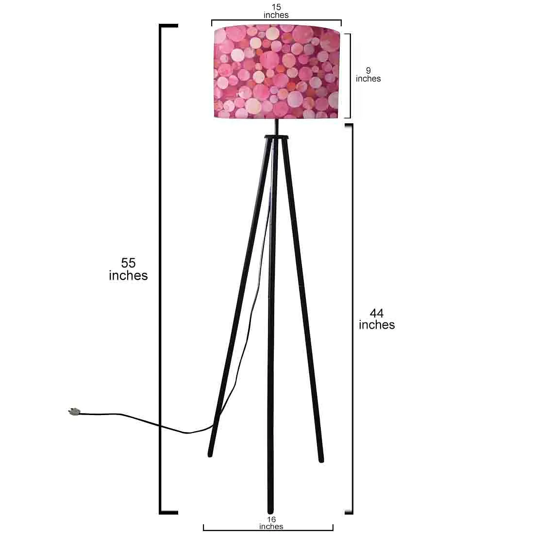 Tripod Floor Lamp Standing Light for Living Rooms -Pink Confetti