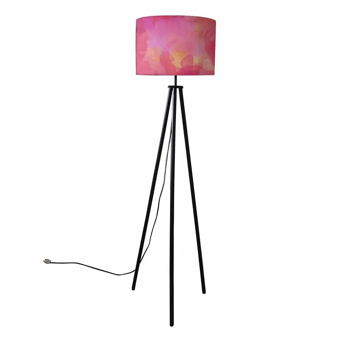 Tripod Floor Lamp Standing Light for Living Rooms -Pink Watercolor