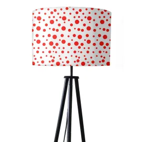 Tripod Floor Lamp Standing Light for Living Rooms -Red Polka Dots