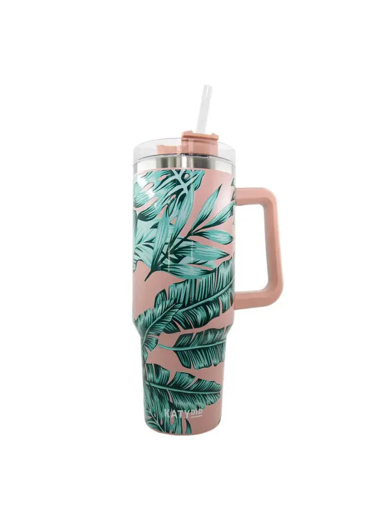 Tropical Leaves Insulated Tumbler (40oz)