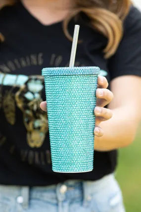 Turquoise Rhinestone 17oz Tumblers