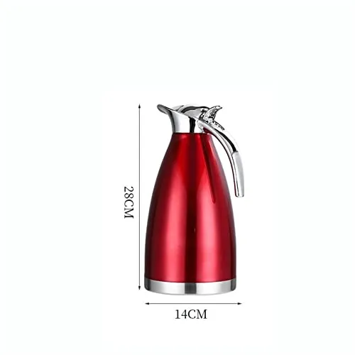 UYKUM Coffee Pot, 2L Vacuum Insulation Double Wall Stainless Steel Coffee Pot Milk Tea Jug Water Carafe Flask Thermal Thermos Bottles (Color : Silver)