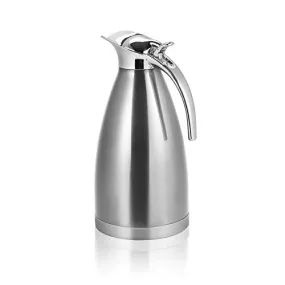 Vacuum Insulated Jug Thermal Carafe Stainless Steel Double Wall Insulation Pot For Coffee Juice Milk Tea Beverages Silver(1.5L/2L)(Silver-2L)