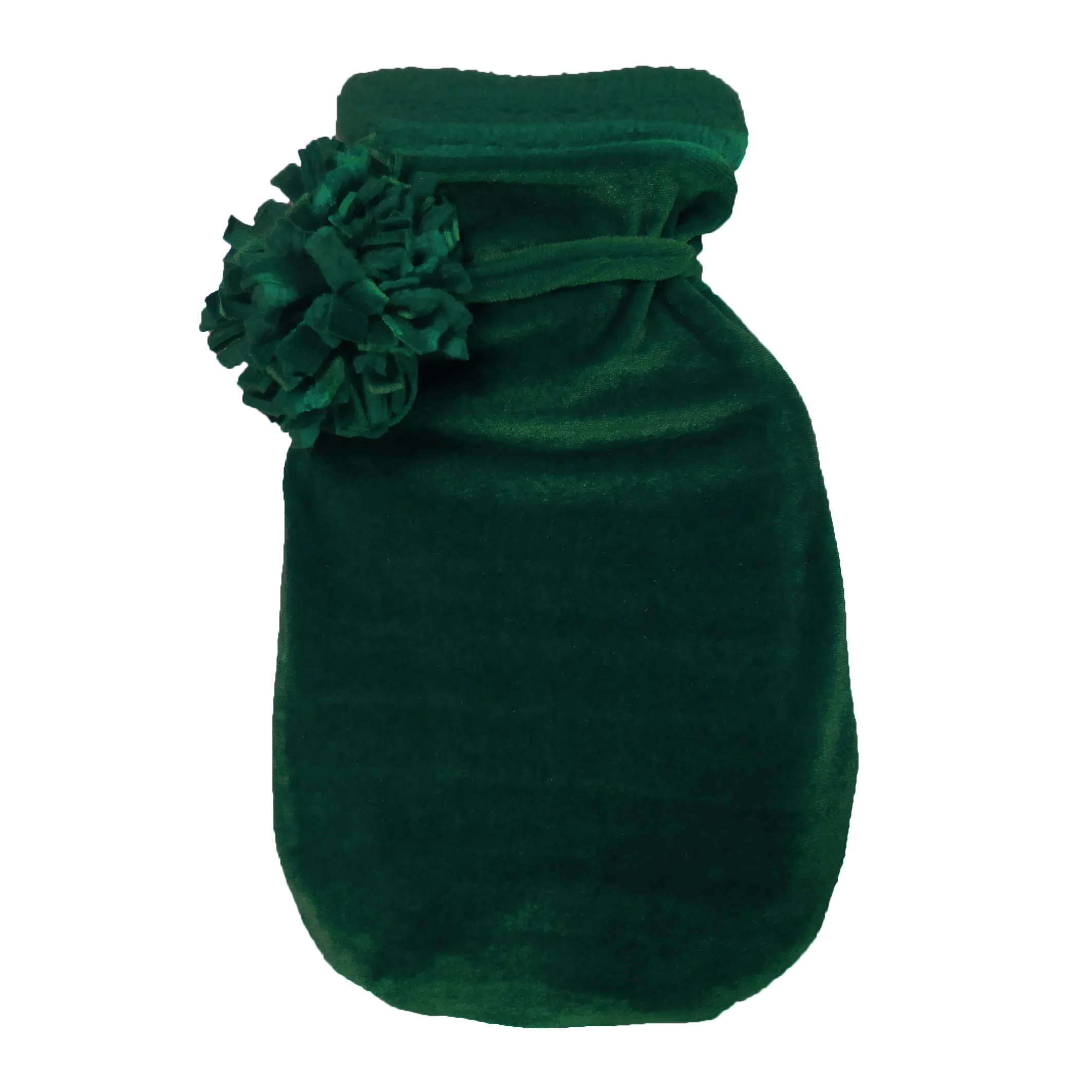 Velvet mini hot water bottle - Bottle green