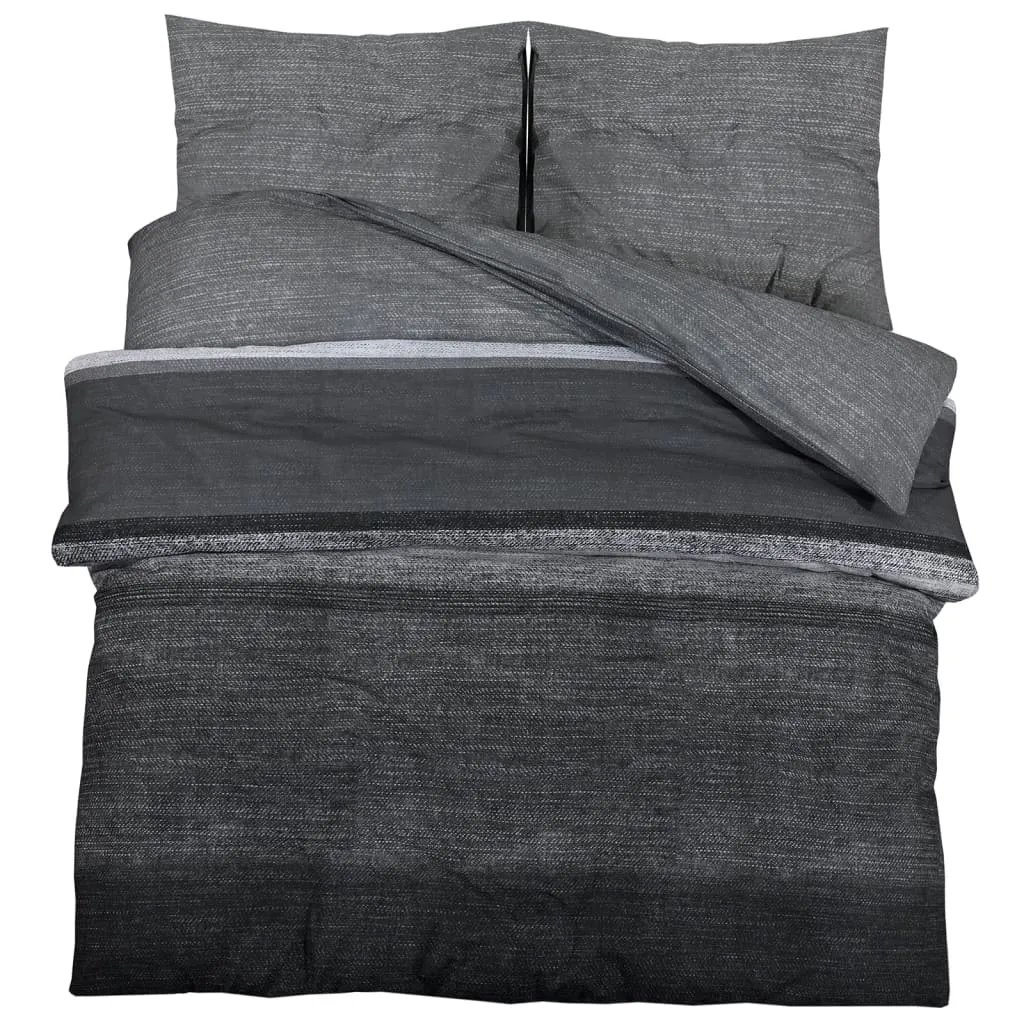 vidaXL Duvet Cover Set Dark Grey 140x200 cm Cotton