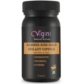 Vigini Natural Hammer King Gold Shilajit / Shilajeet Long Time Sexual Strenght Stamina Thor Performance Power Vigor Vitality Booster Wellness Capsule for Men-30caps