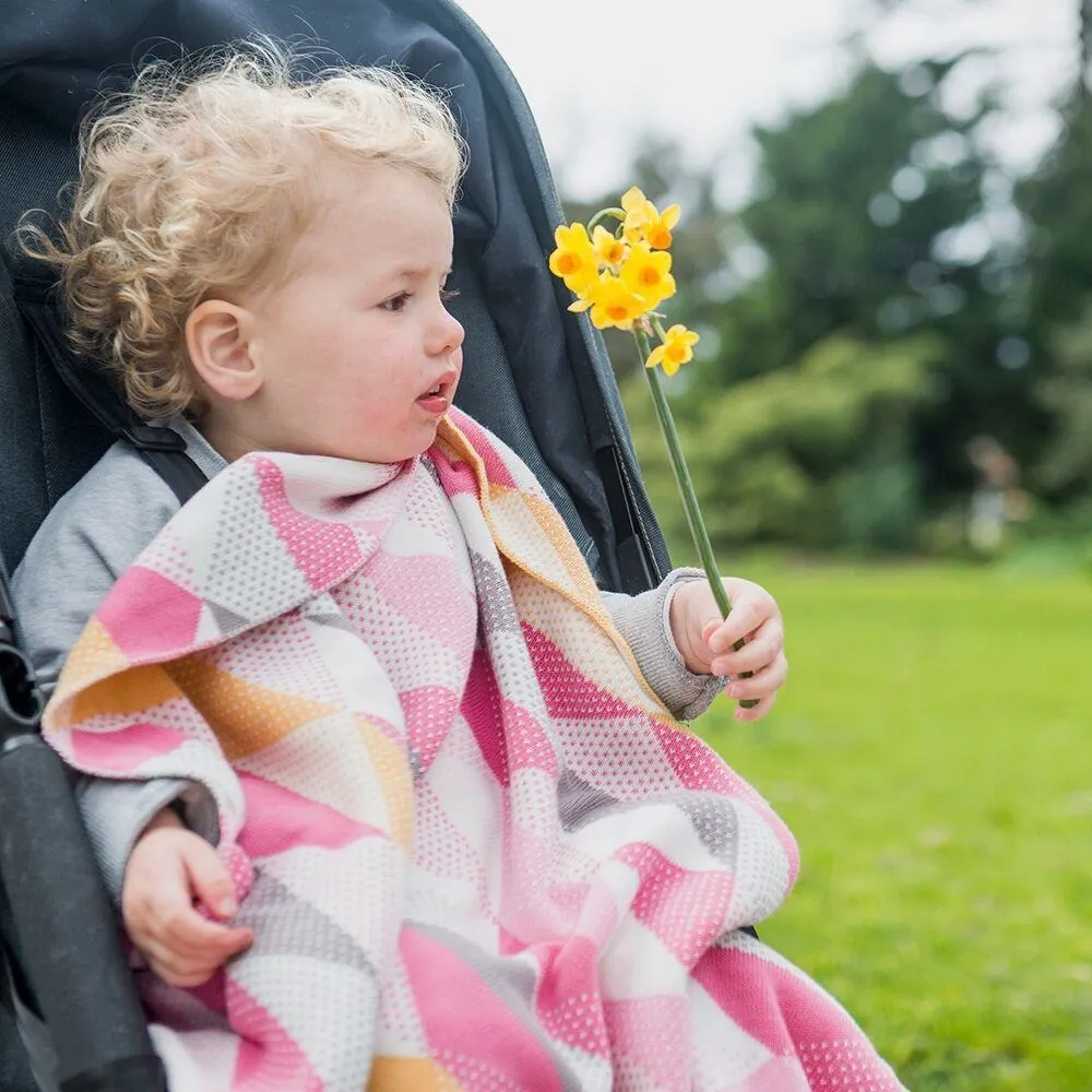 Weegoamigo Bamboo Knitted Baby Blanket - Geo Pink