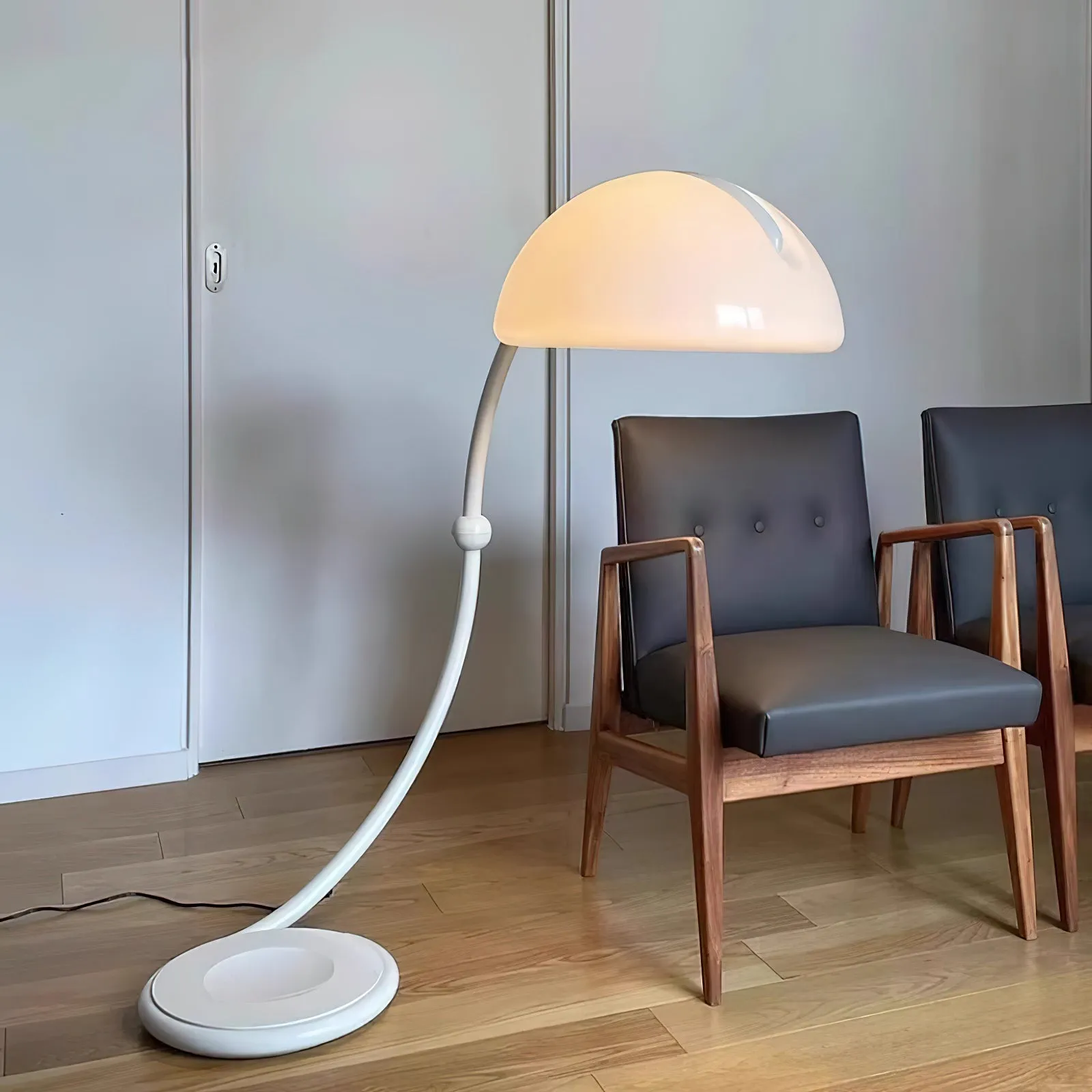 White Greta Serpente Floor Lamp