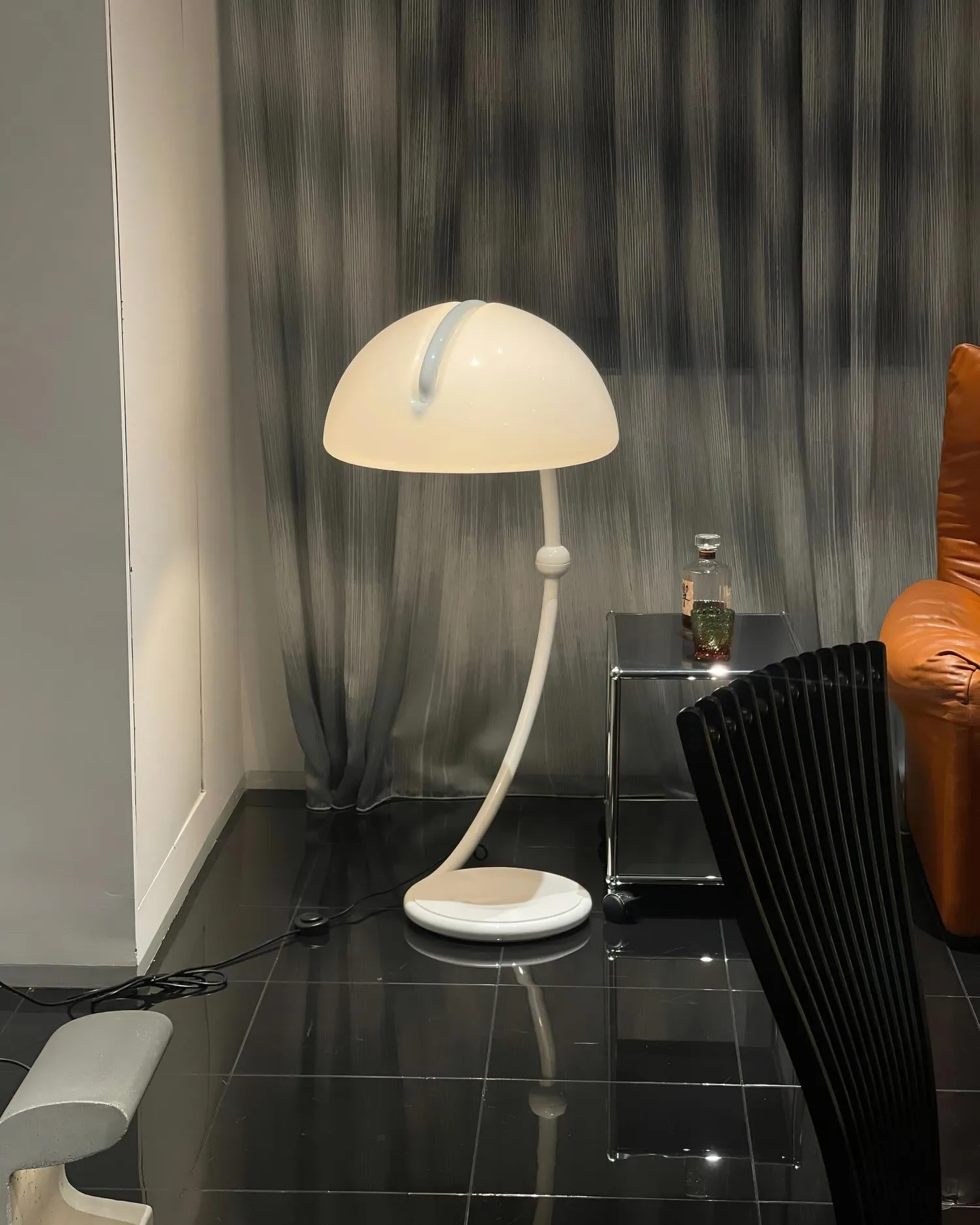 White Greta Serpente Floor Lamp