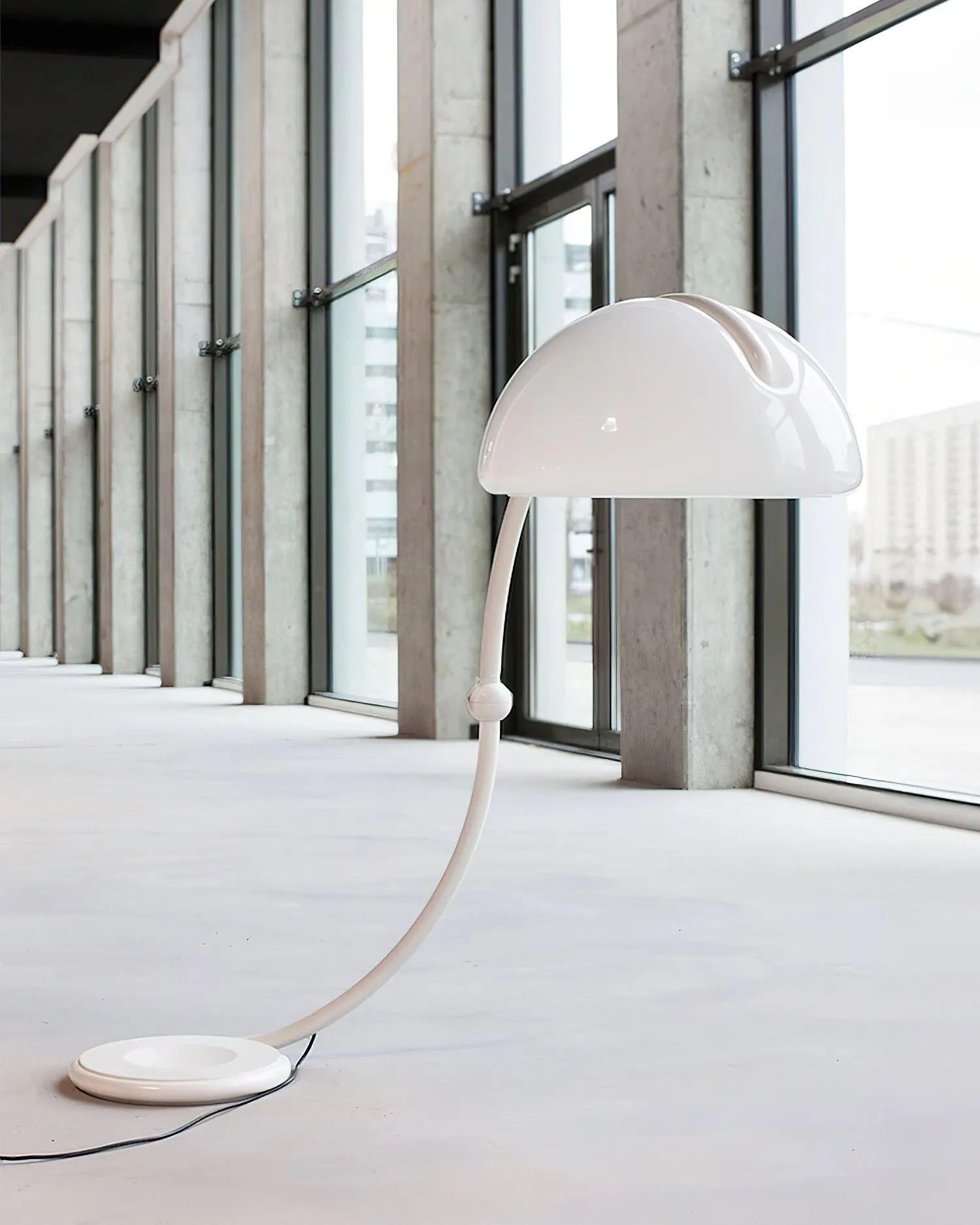 White Greta Serpente Floor Lamp