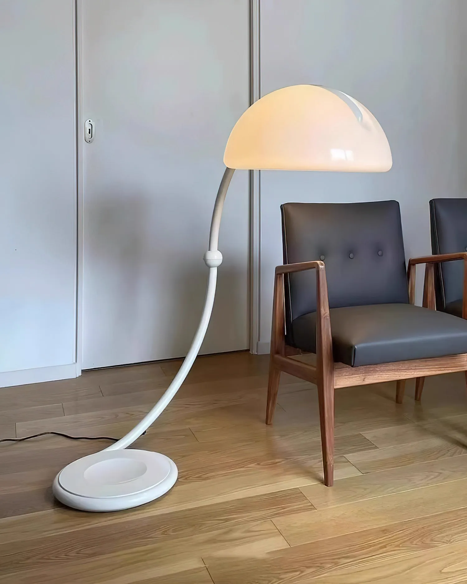 White Greta Serpente Floor Lamp