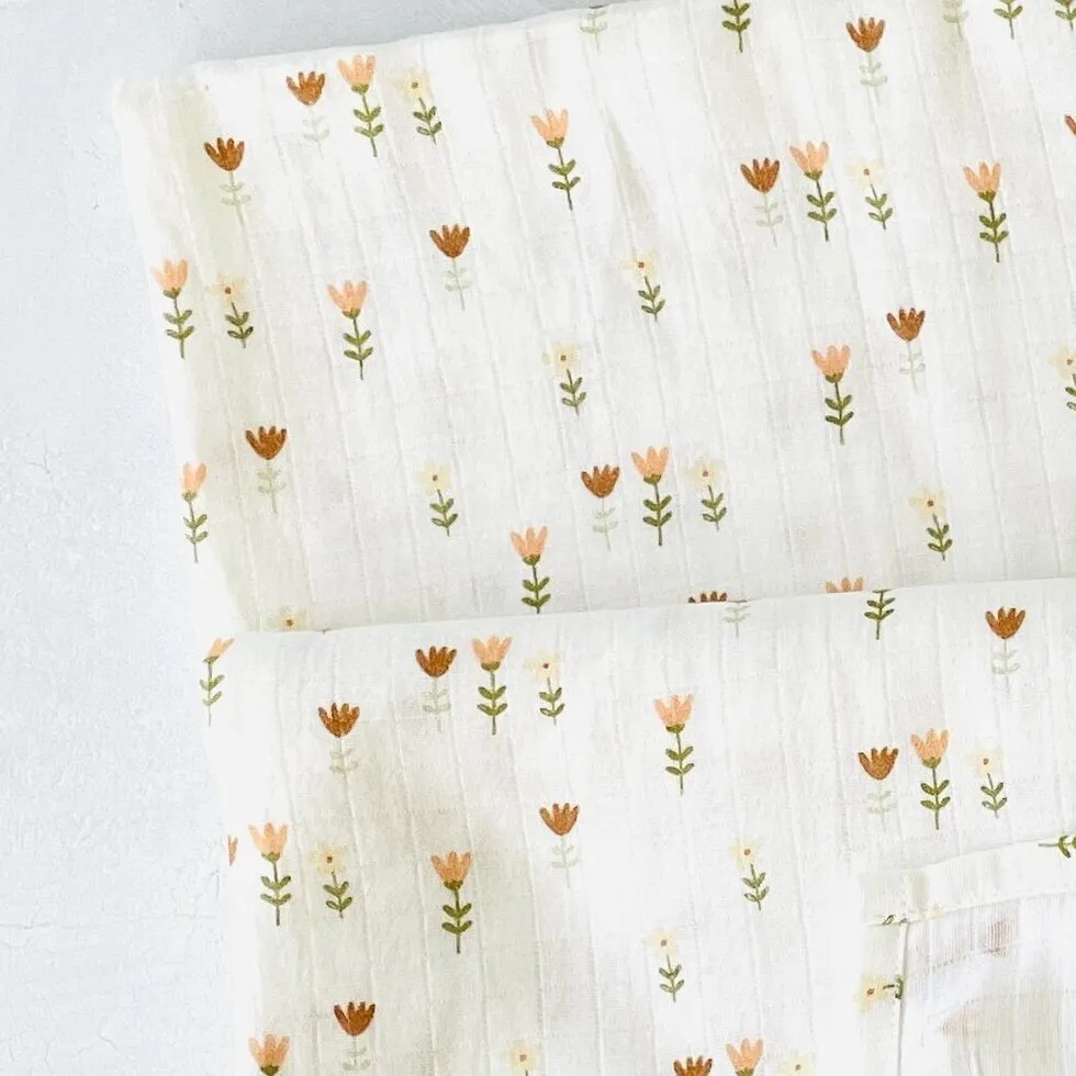 Wildflowers Baby Swaddle Blanket (Organic Muslin)